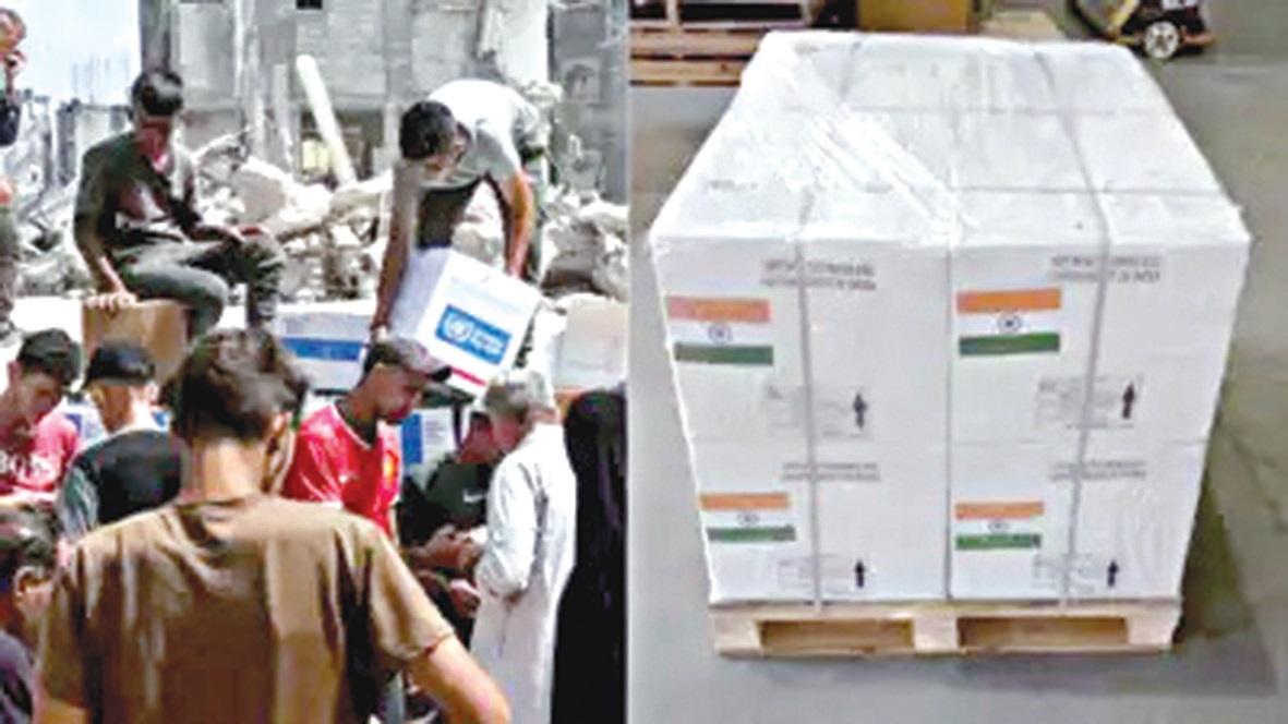भारत ने युद्ध प्रभावित फ़िलिस्तीन को 30 टन राहत सामग्री भेजी