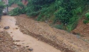 जम्मू-कश्मीर: रुपनगर में भारी बारिश से सड़क धंसी, कई घर ढहे