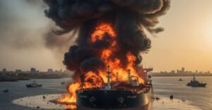 यमन के तट पर LPG टैंकर में विस्फोट से लगी आग, 23 भारतीय नाविक सुरक्षित बचाए गए